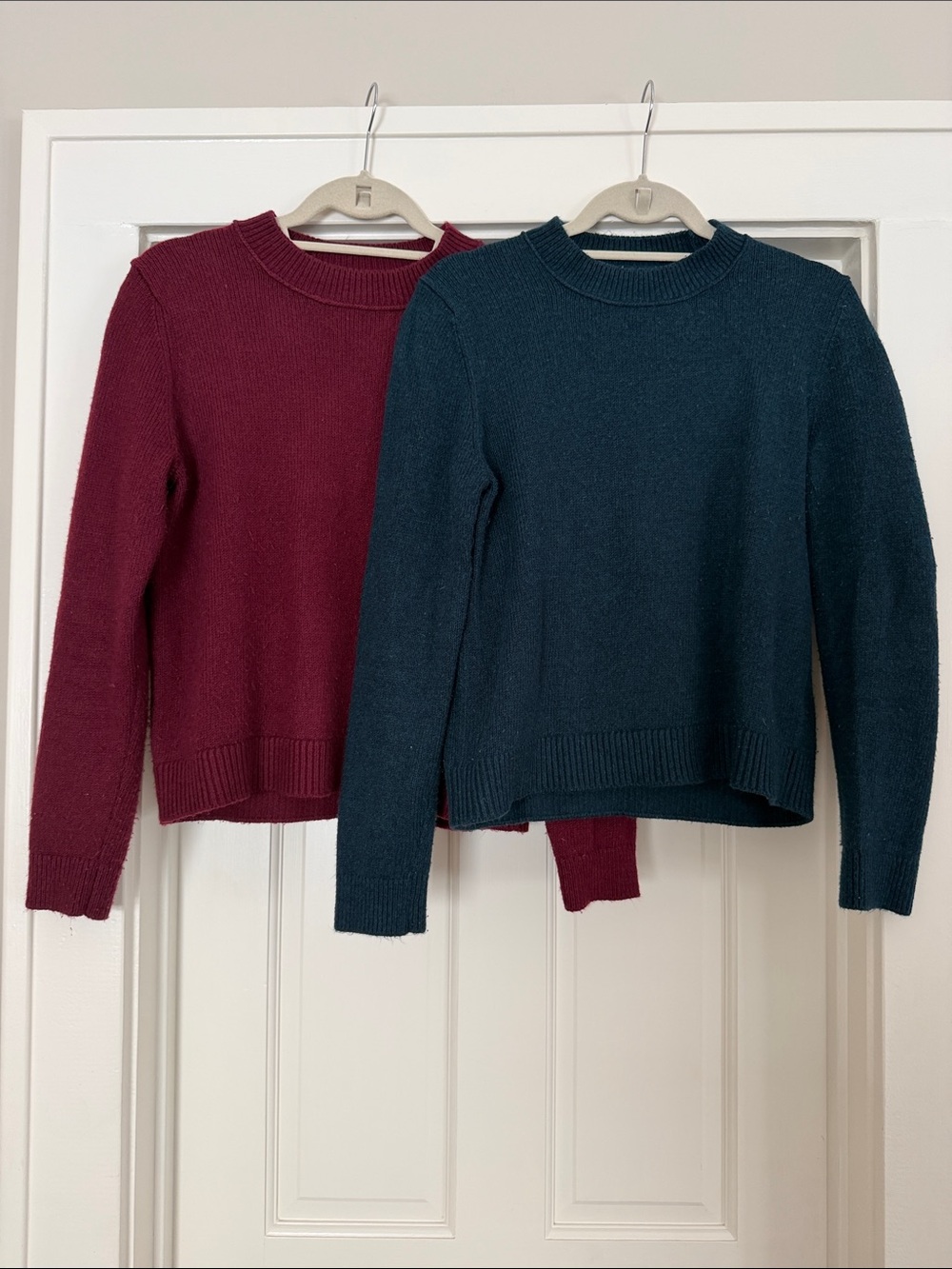 Banana Republic Crewneck Sweater Duo — Burgundy & Teal
